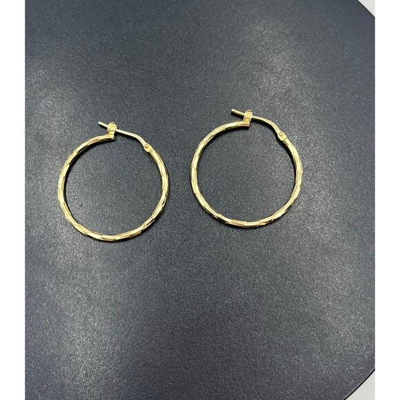 Danecraft Vintage Sterling Silver  925 Italy Vermeil Twisted Hoop Earrings - Picture 1 of 6